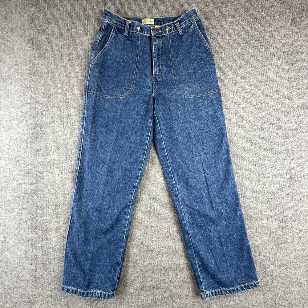 St. John's Bay Jeans Womens 10P Medium Wash Blue High Rise Straight Denim Pants